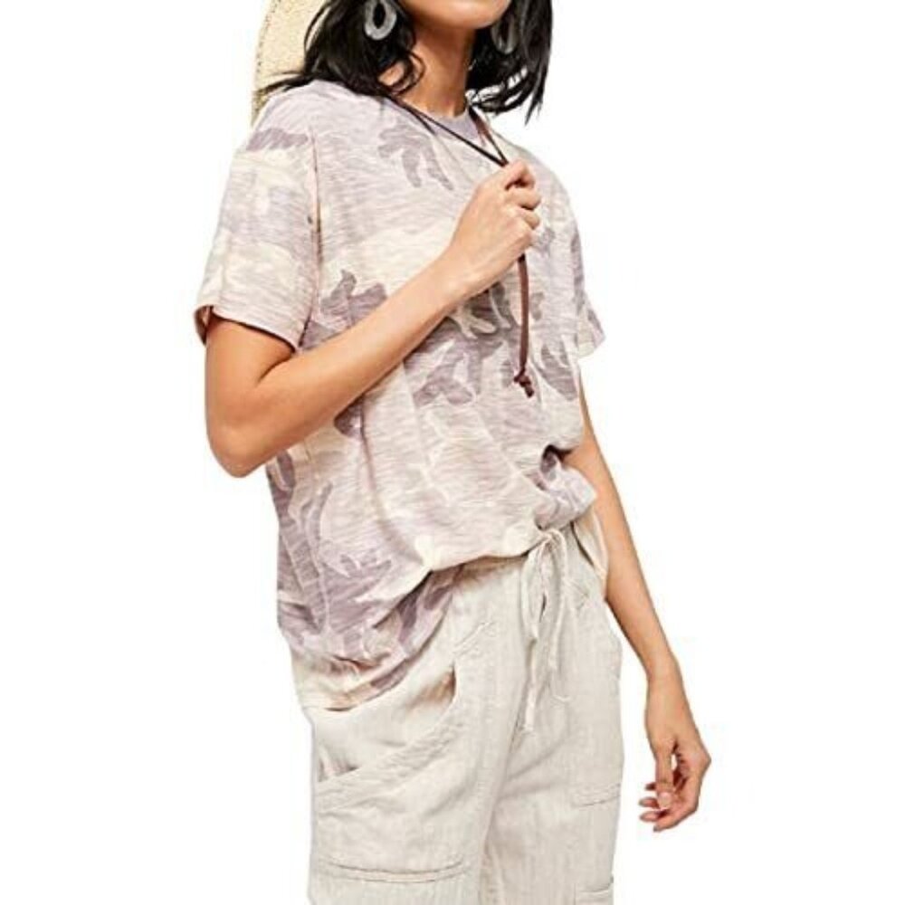 Free People Maybelle T-Shirt Lavender Combo Purple Size XS